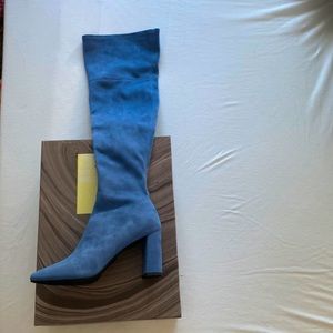 Jeffrey Campbell blue suede 9.5 thigh high boots, ONLY WORN ONCE!!
